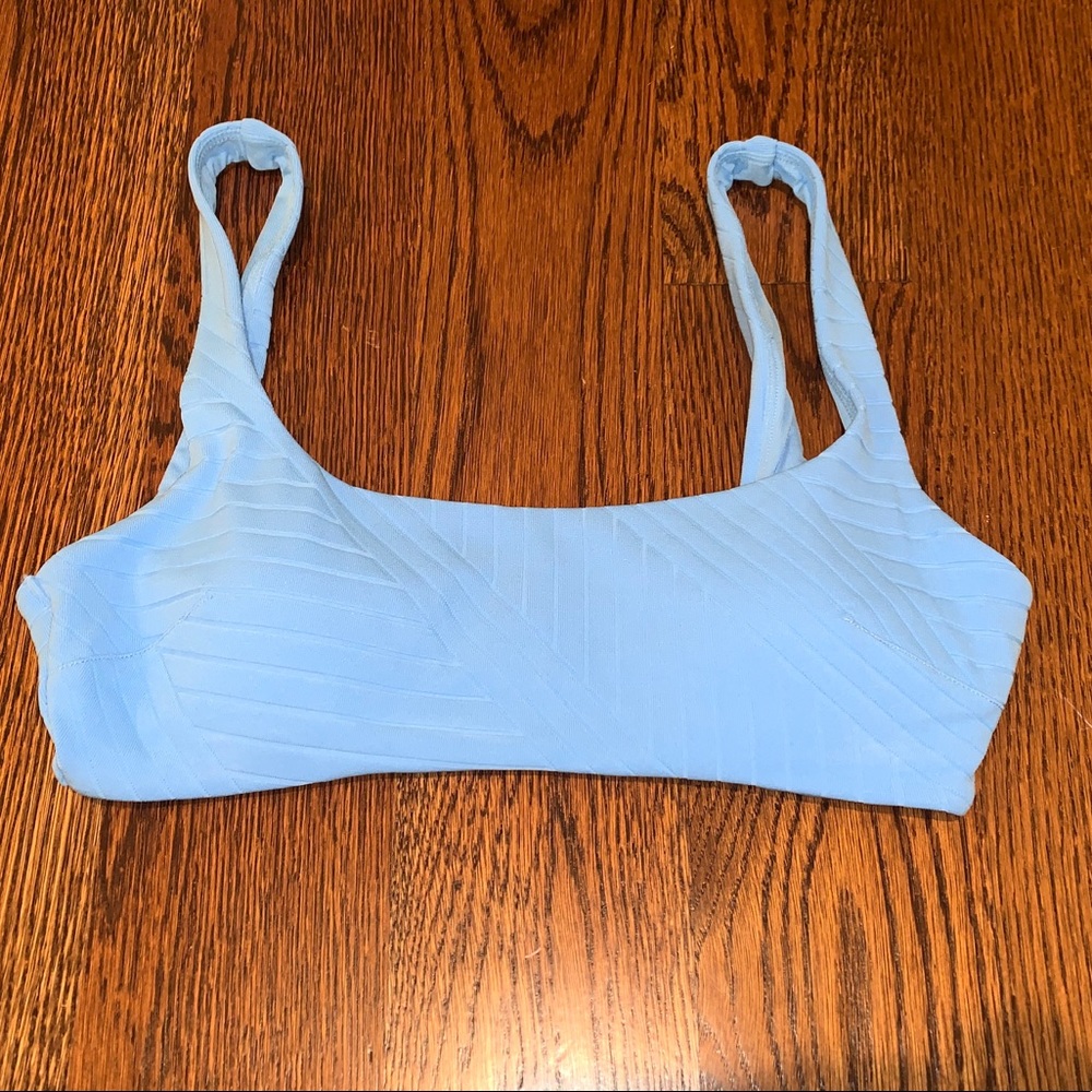 AERIE XO RIBBED WIDE STRAP SCOOP BIKINI TOP
